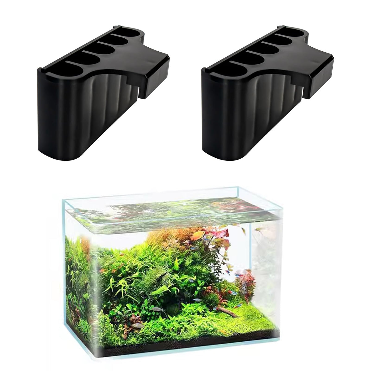 GLEFLE 2 PCS Aquarium Plant Holder Top Hanging Fish Tank Plant Pot Aquarium Planter Cups for Water Feature Decoration