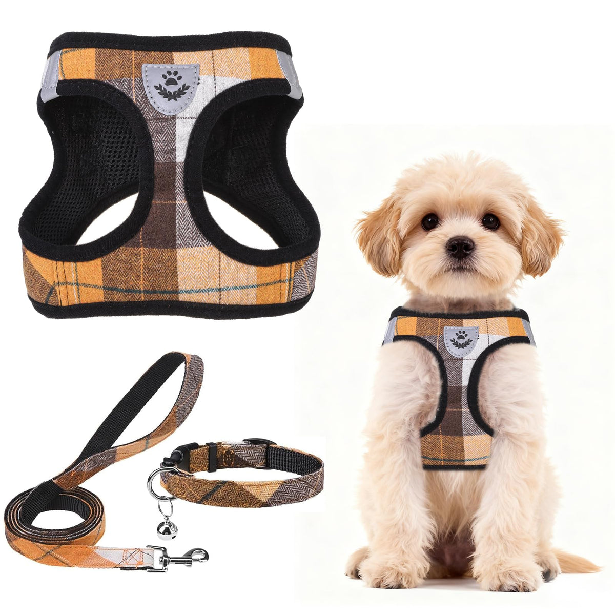 PUPTECK Dog Harness, Collar and Leash Set No Pull for Small Medium Sized