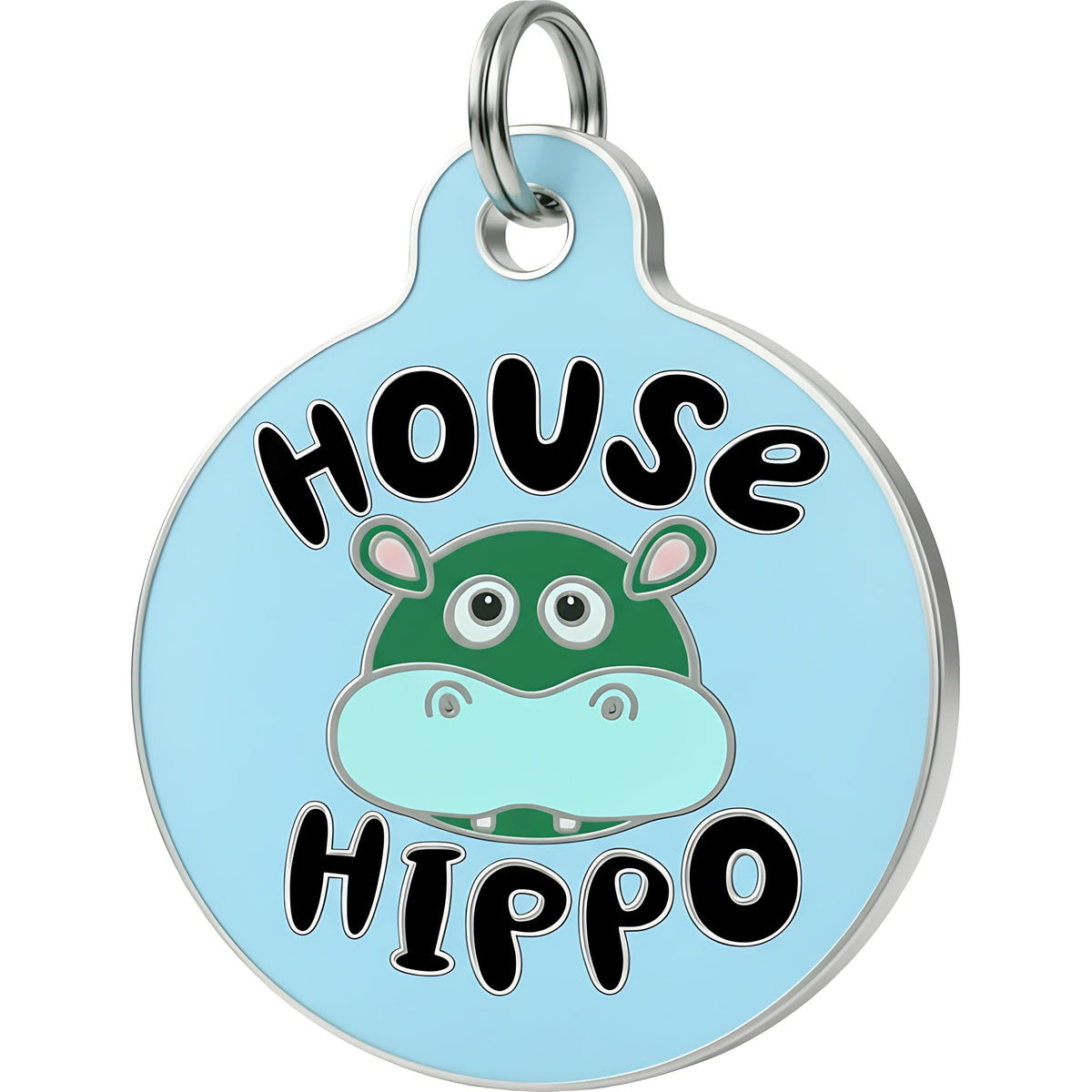 Bad Tags Personalized Dog and Cat ID Tags in 25+ Designs and 2 Sizes - 5 Lines of Custom Engraved Text - Funny Cute Personalized Pet Tags (Land Shark, Large (1.25 inch))