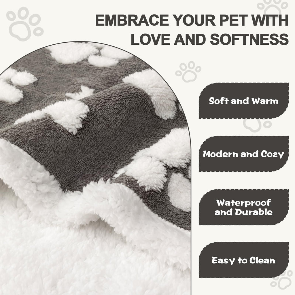 Yaning Cute Waterproof Blanket for Dog Puppy Cat, 30"x40", Grey