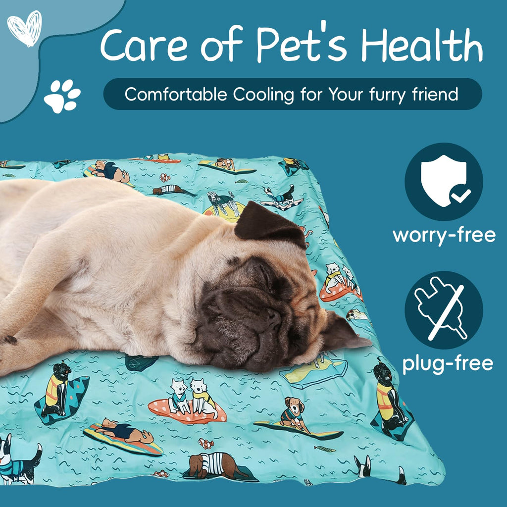 Cooling Pad for Large Dog,Instant Pet Cool Mat,Comfortable Cool Pet Mat for Cat.Portable Dog Bed for Summer. Suitable for Outdoor Summer Crate Pad.Long Time Cooling.Animal(Size-L 19.7 * 23.6in)