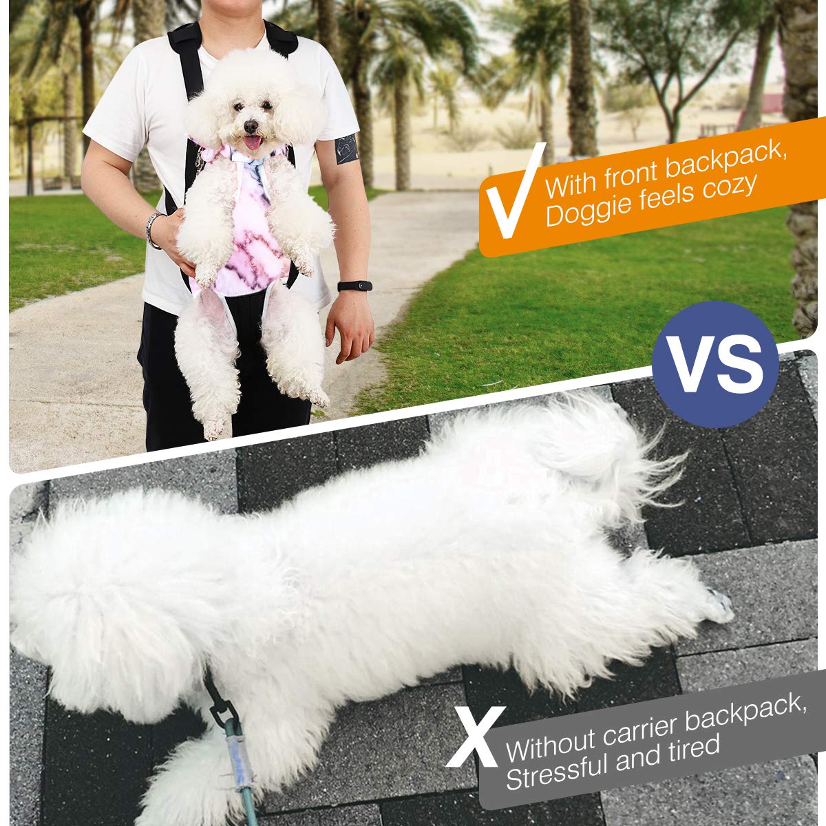 Pawaboo Pet Front Carrier Backpack for Small Medium Dogs