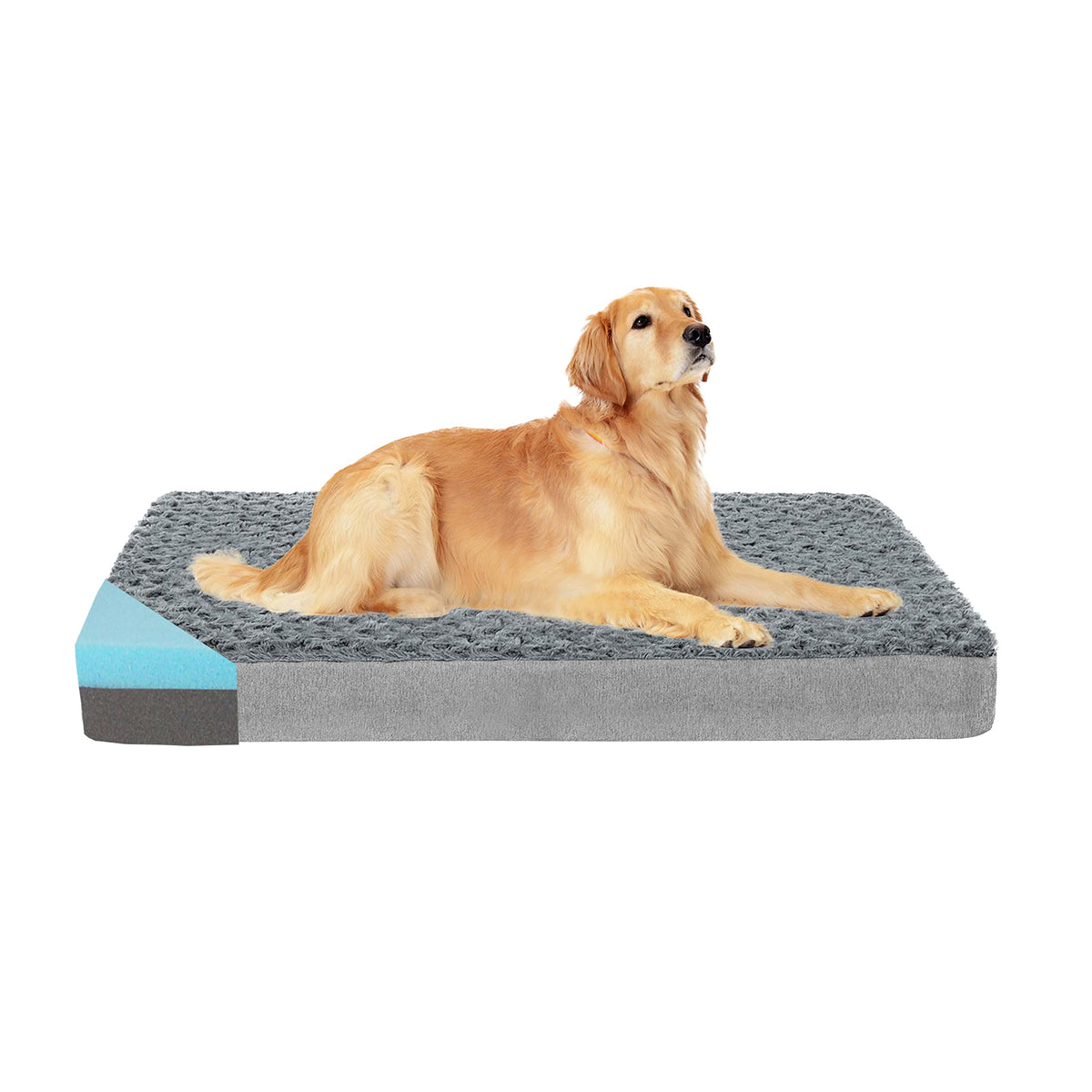 GOHOO PET Orthopedic Memory Foam Dog Bed, Cooling Dog Beds Waterproof Pet Bed for Crate with Removable Washable Cover, L(35inch,65Lbs)
