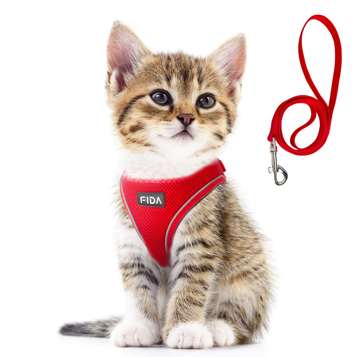 Fida Comfy Dog Harness with Leash, Soft Puppy Vest Escape Proof, Breathable Lightweight Soft Mesh, Adjustable Reflective Step-in Harness for Extra-Small Dogs (XS, Pink)