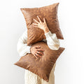 GEGELICA Pack of 2 Faux Leather Decorative Throw Pillow Covers 18X18 Inch