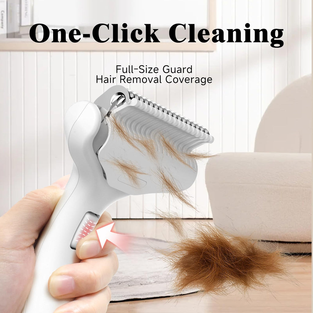 LetsFeed Pet Steam Brush for Dogs & Cats, 3-in-1 Shedding Grooming Tool