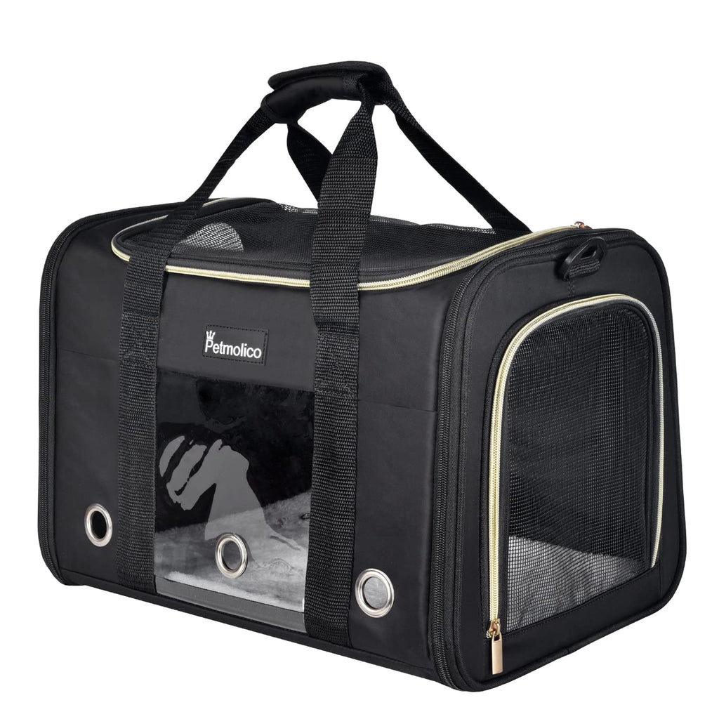 Petmolico Cat Carrier Soft-Sided Airline Approved, Medium,Black