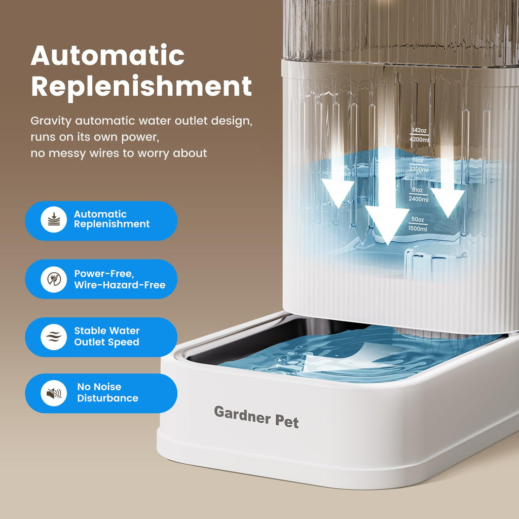 Gardner Pet Automatic Dog Water Bowl Dispenser (White, 6L)
