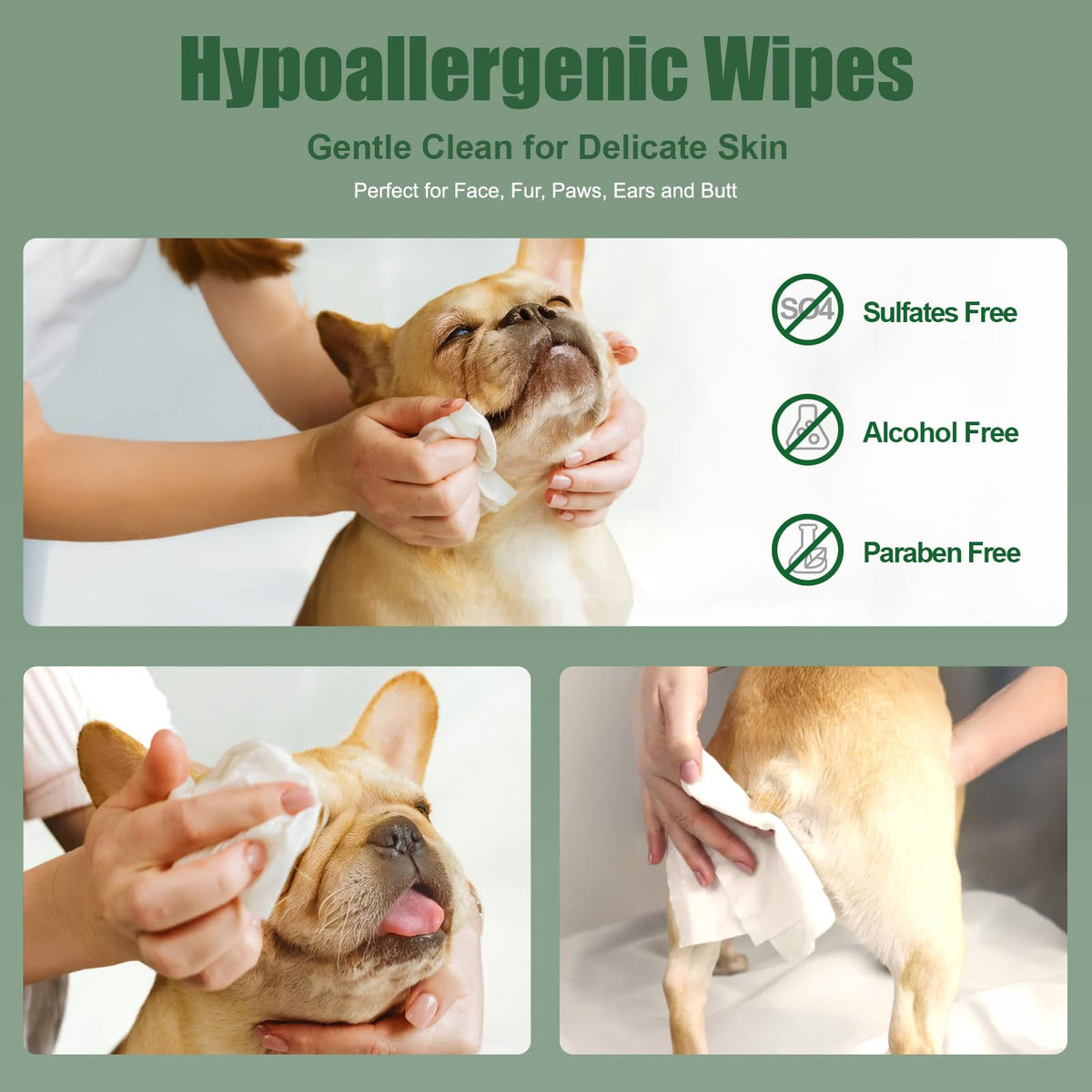 ATIFBOP Dog Wipes for Paws and Butt, 400 ct, Coconut Scented