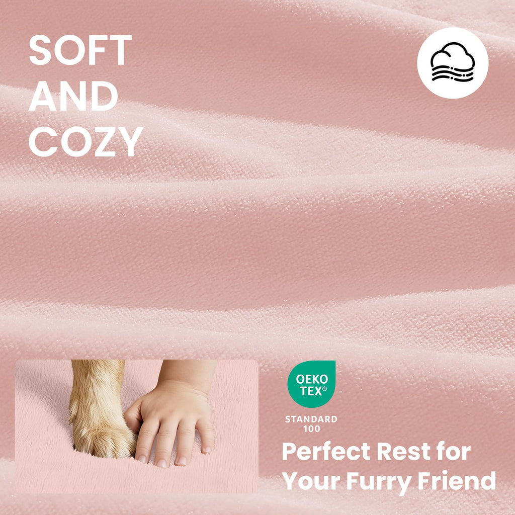 OhGeni Orthopedic Waterproof Large Dog Bed, Memory Foam, 41 inch(Pink)