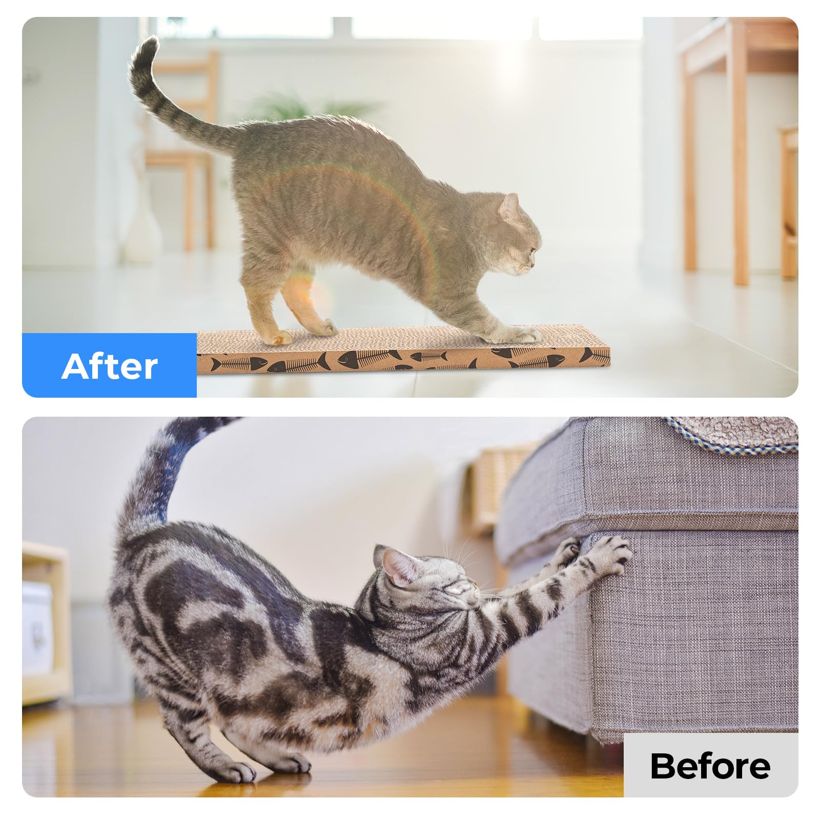 Roadtofree Mini Cat Scratching Board Small Cat Scratcher Cardboard Cat Scratchers for Indoor Cat Cardboard Scratcher(2pcs)