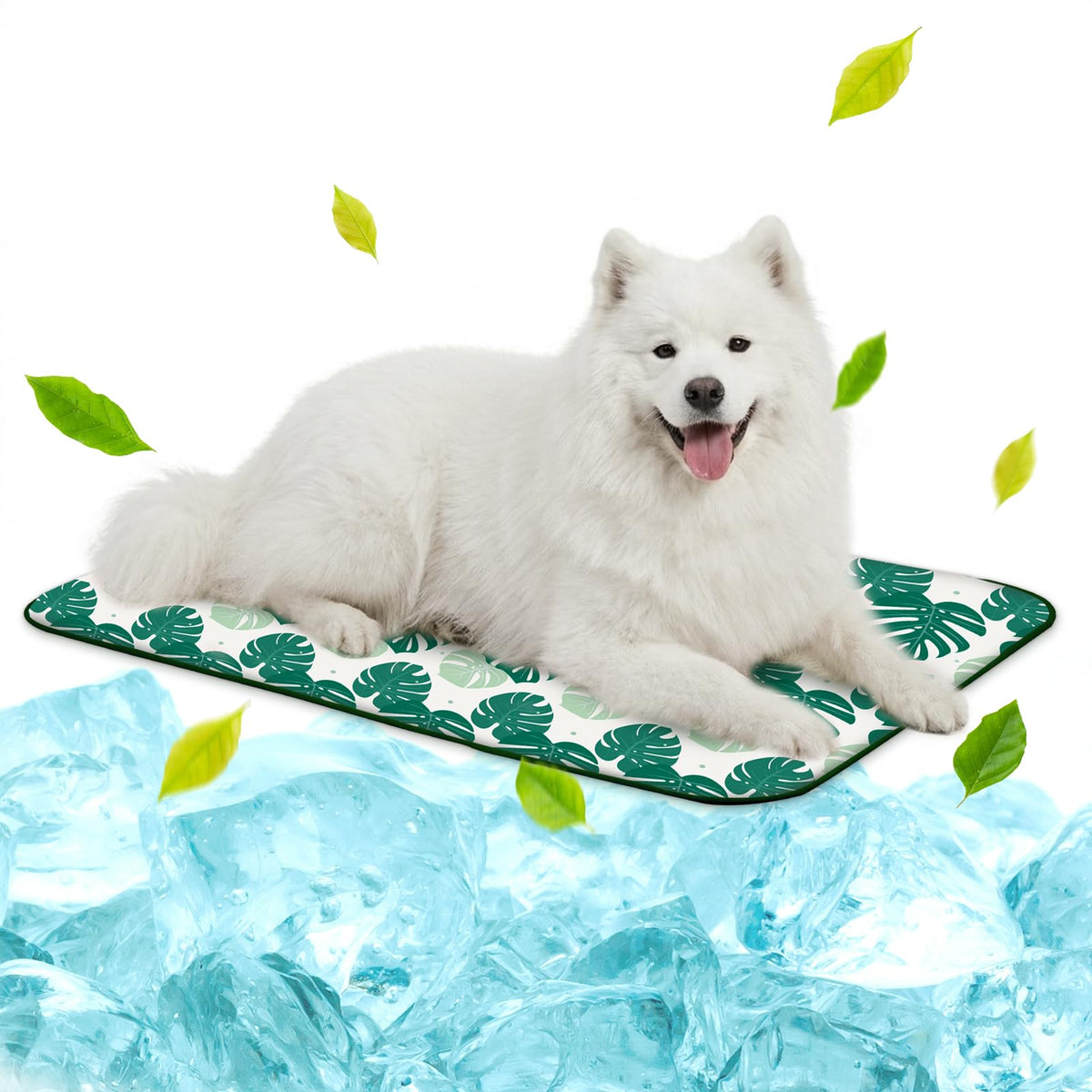 NWK Pet Cooling Mat Q-Max>0.345 Fabric for Dogs & Cats (Purple Fish, Large)