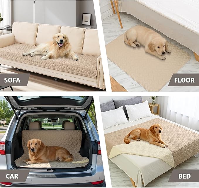 Ameritex Pet Bed Cover Dog Bed Blanket for Sofa and Furniture Waterproof New Pattern Design (30x70 Inch, Beige)
