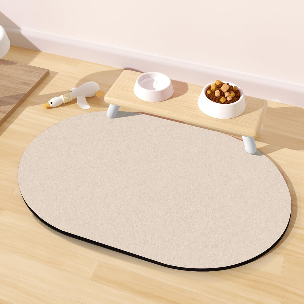 METEOROCK Large Pet Feeding Mat – 28''x17'' Absorbent Dog Mat for Food and Water, Easy Clean Cat Dog Water Bowl Mat, Non-Slip Pet Water Mat Protect Floor, Fit with Automatic Feeders and Double-Bowl