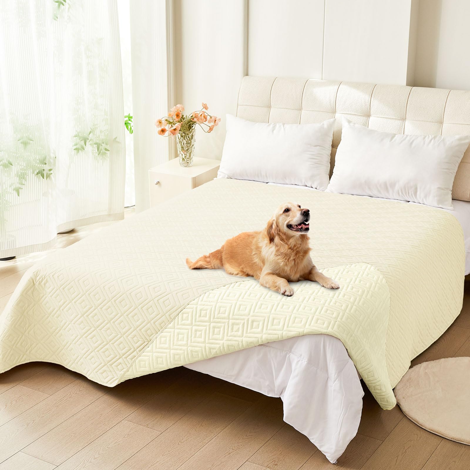hyha Waterproof Reversible Dog Blanket, Pet Blanket for Sofa Couch