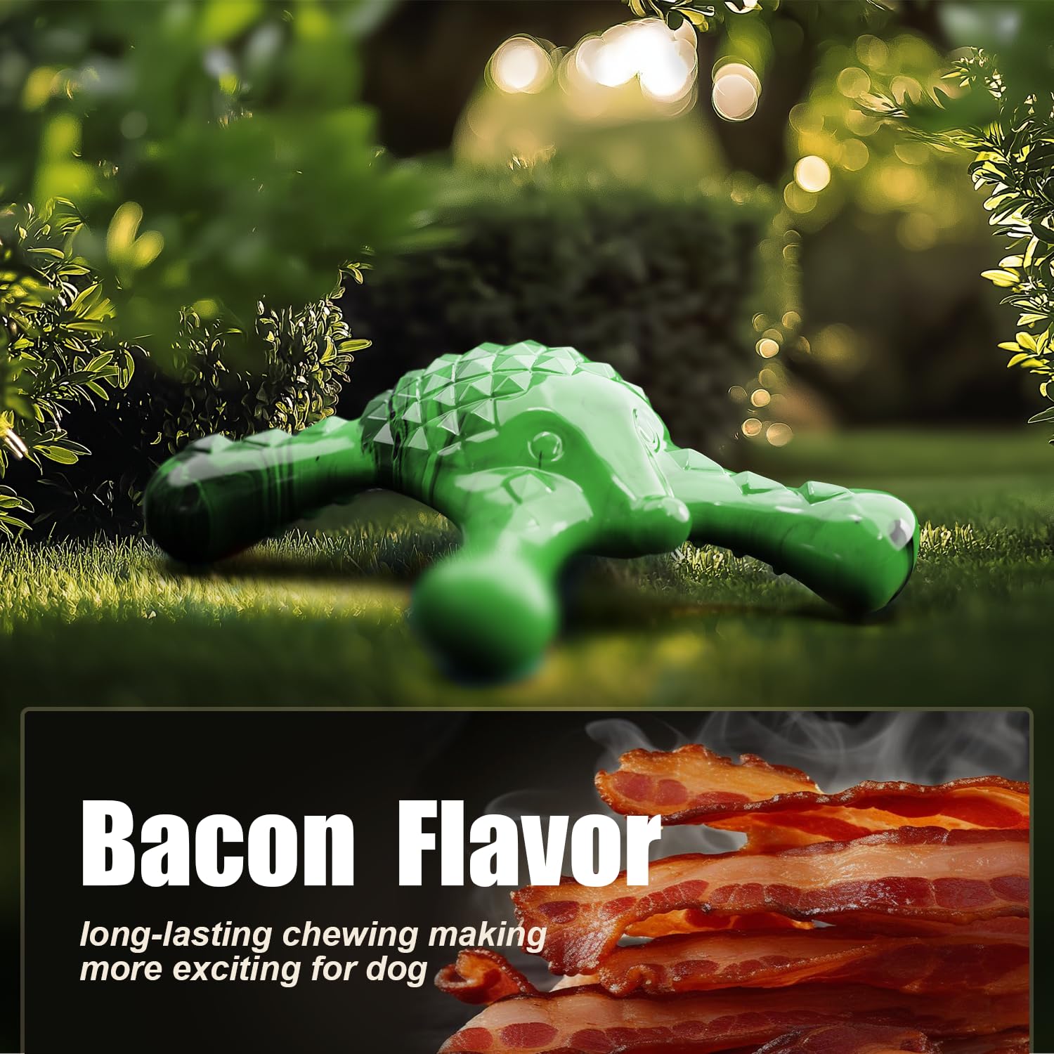 Ouilter Dog Toys for Small Dogs, Nylon Indestructible Dog Toy for Small Dogs, Hedgehog Puppy Chew Toys with Bacon Flavor,Long Lasting, Puppy Teething Toys, Green