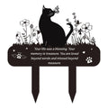 Pet Cat Memorial Grave Markers - Rngmsi Flowers Butterfly Cat Metal Garden Stakes Grave Decorations for Cemetery Pussy Memorial Stones Plaques for Outdoors