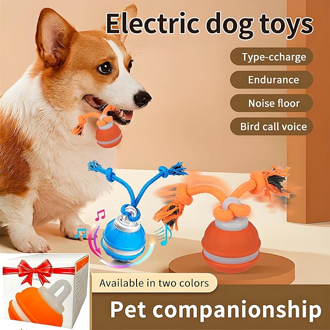 Interactive Dog Ball Toy for Small Dogs, Motion Activated Rolling Ball