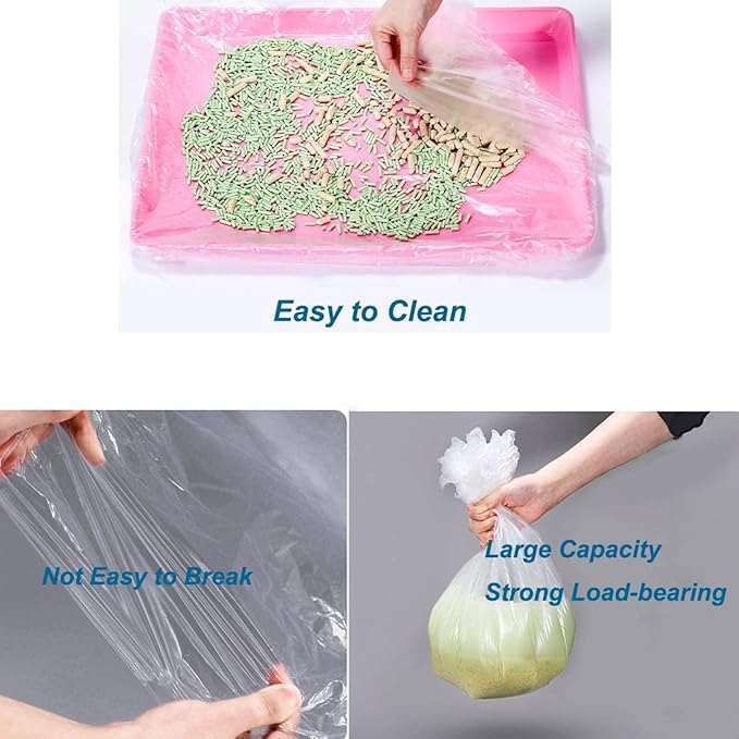 50 Pcs Disposable Rabbit Cage Liner Plastic Toilet Film Leak-Proof for Small Animals Bunny Guinea Pig Bird Cage Liners Litter Box Crate Tray Drawer Quick Cleanup Essentials Indoor (Medium-Compact)