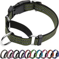 JOYEEIIOO Martingale Dog Collar, Adjustable Nylon Reflective Collar with Quick Release Buckle, No Pull Dog Training Collars for Small Medium Large Dogs (Forest Green, Small)