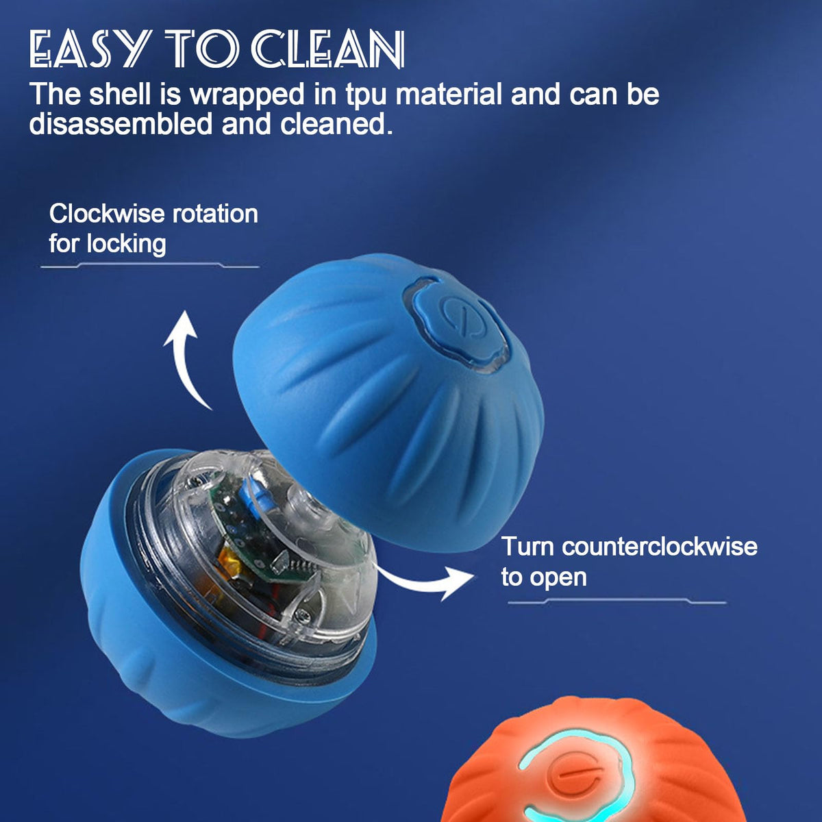 Trumoon Automatic Bouncing Ball Toy for Small and Medium Dog, Motion Moving Ball for Dog, Durable Motion Activated Automatic Rolling Pet Toys(Blue)