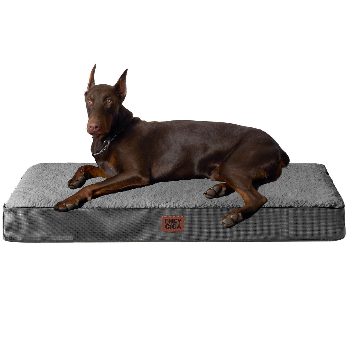 EHEYCIGA Orthopedic Dog Bed Large with Removable Washable Cover, 47IN Beige