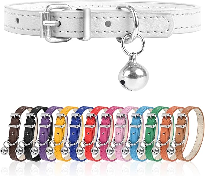 XS Dog Collar for Teacup Adjustable Teacup Dog Collar for Small Medium Large Dogs 3/8 inch Width (Orange, XS)