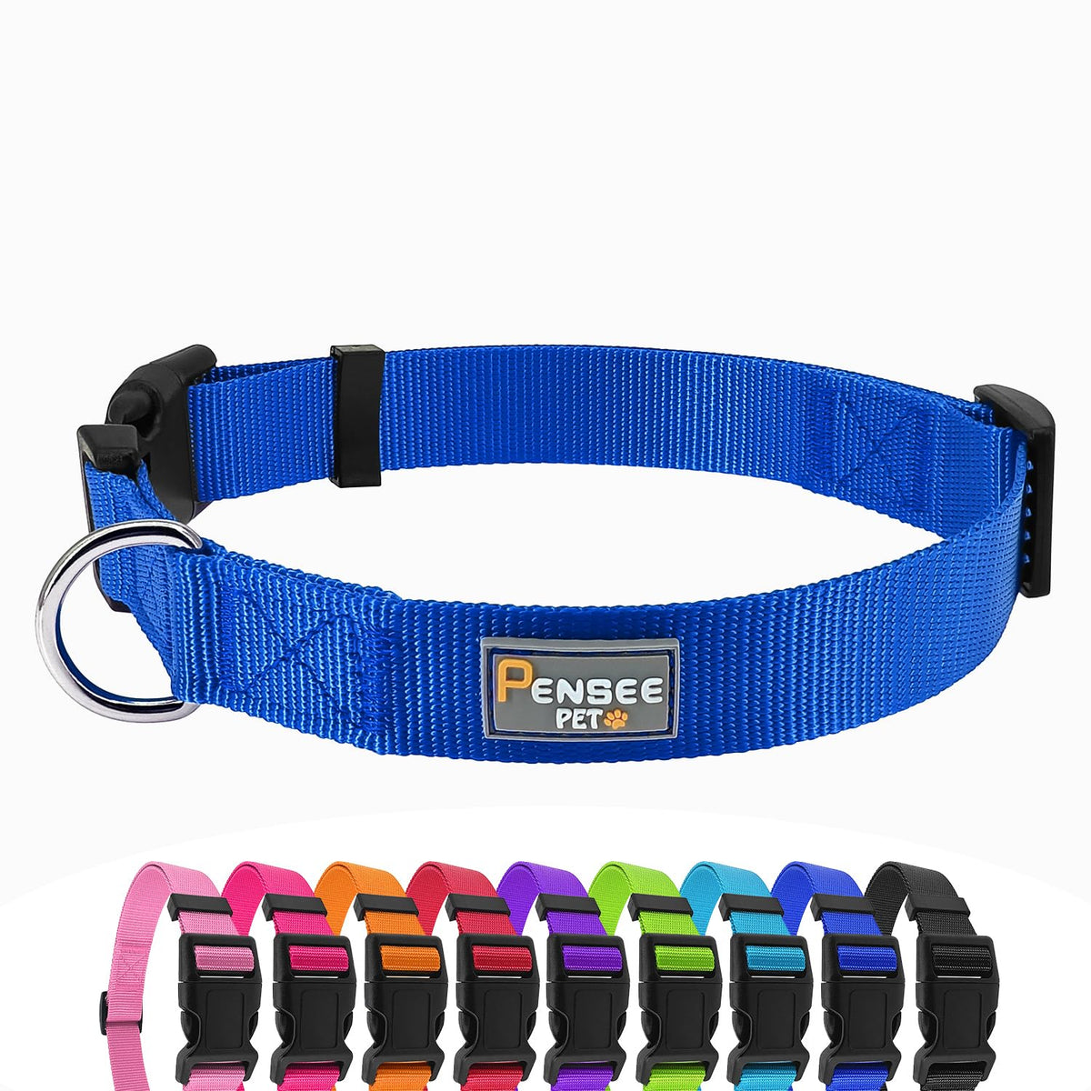 PenSeepet Basic Dog Collar, Adjustable Nylon for Medium Dogs, Green