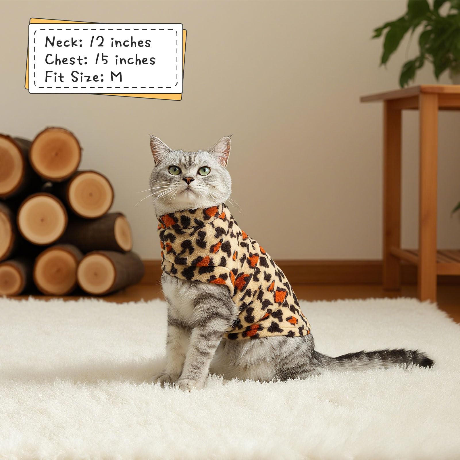 EXPAWLORER Cat Sweater Warm Fleece Pet Clothes for Cats Only