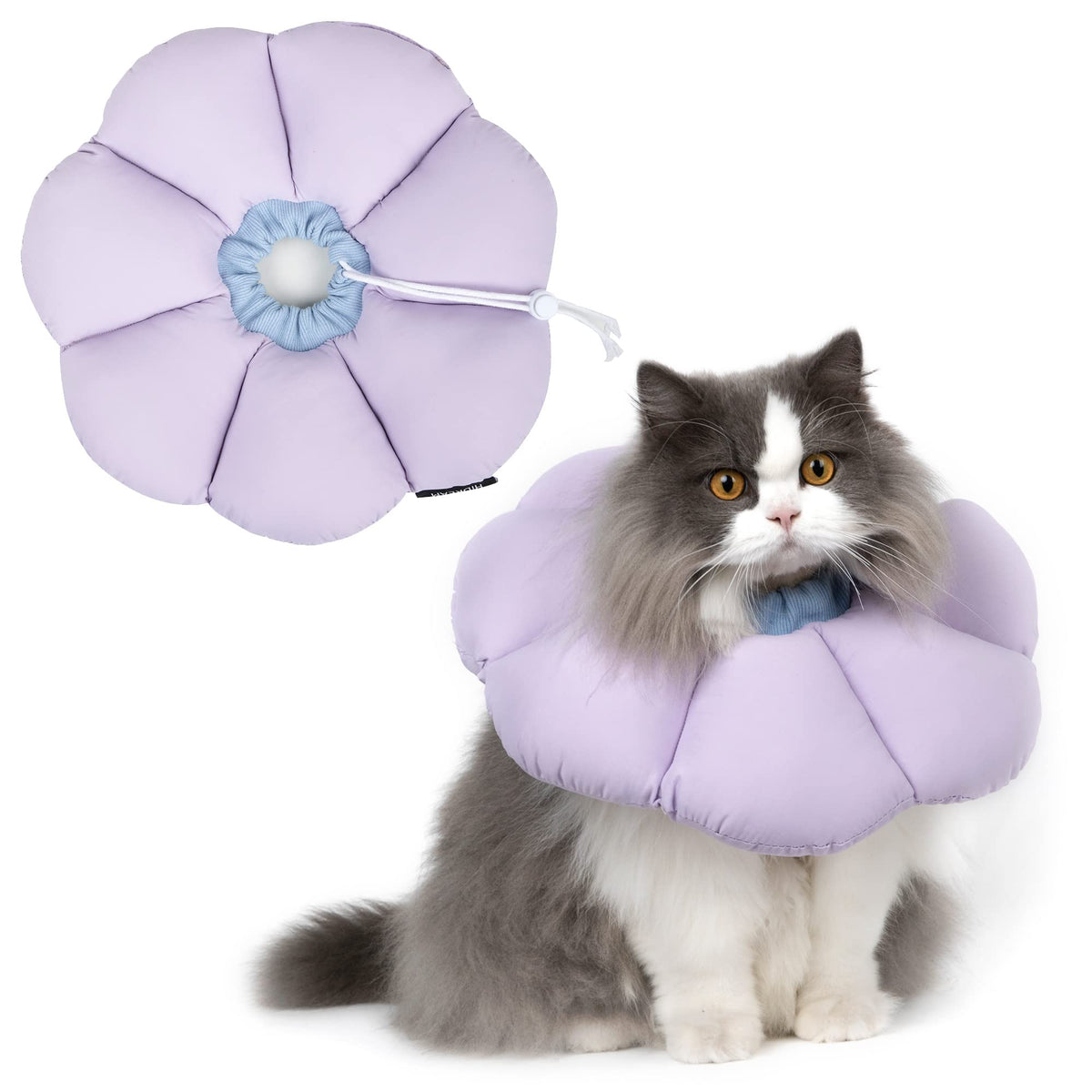 HiDREAM Cat Cone Collar,Cute Waterproof Elizabethan e Collar for Cats,Anti-Bite Lick Wound Healing Safety Cat Recovery Collar,All-Season Style