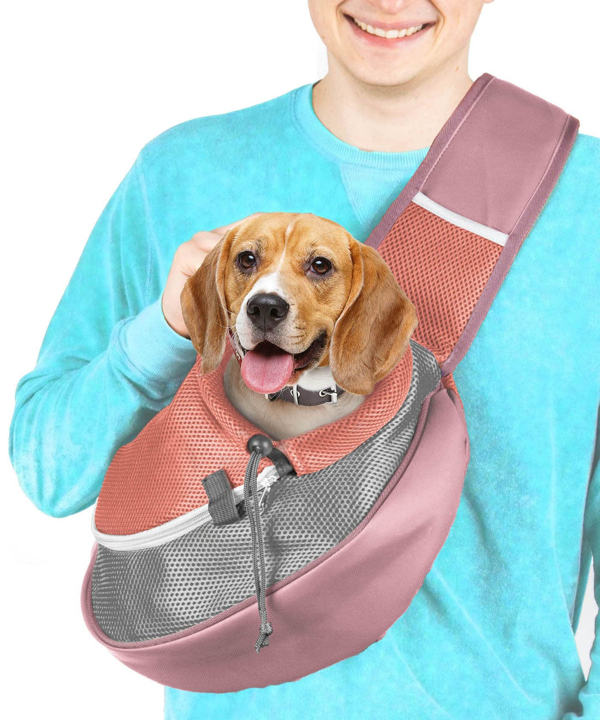 Cuddlissimo Small Dog Sling Carrier, Pet Cat Sling, Puppy Pouch - Red-S