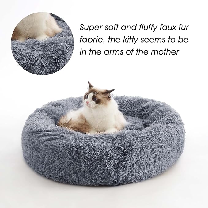 Western Home Calming Donut Small Dog Cat Bed Washable Puppy Bed,24"
