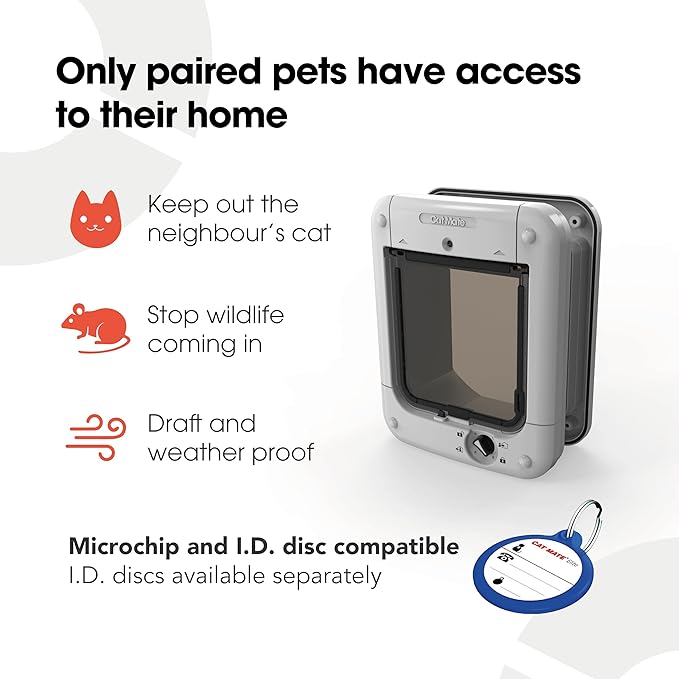 Cat Mate Microchip Activated Cat Flap (360) for Cats & Small Dogs, White
