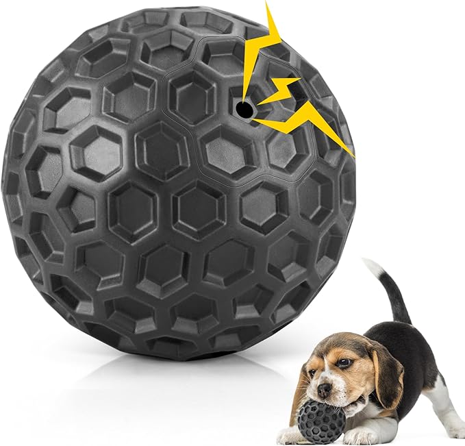 DISSKNIC Indestructible Squeaky Dog Balls, Dog Toys for Aggressive Chewers Large Breed for Relieving Anxiety, Tough Dog Chew Toys Balls for Aggressive Chewers, Outdoor Squeaky Dog Toys for Large Dogs