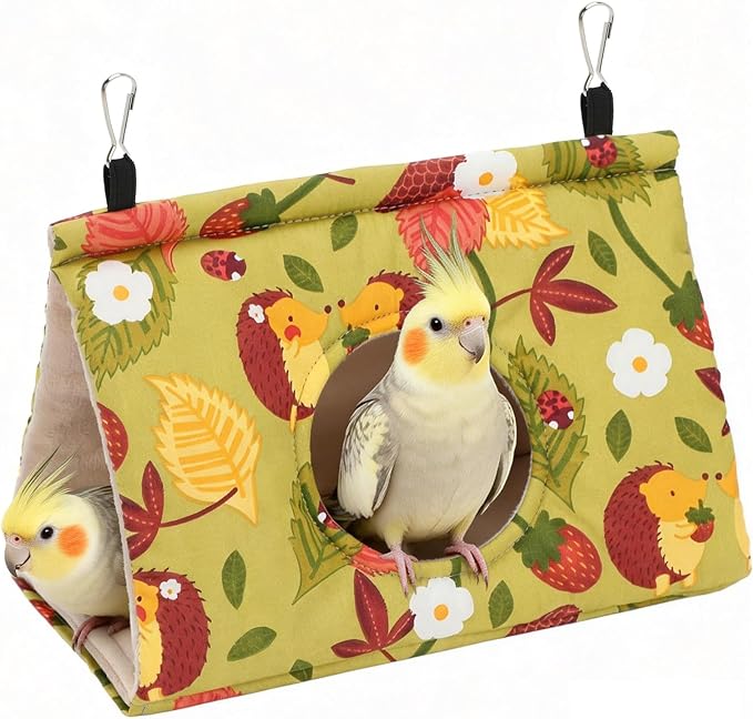 Rypet Bird Bed for Cage Warm Bird Hammock Nest Parrot Mustard Yellow