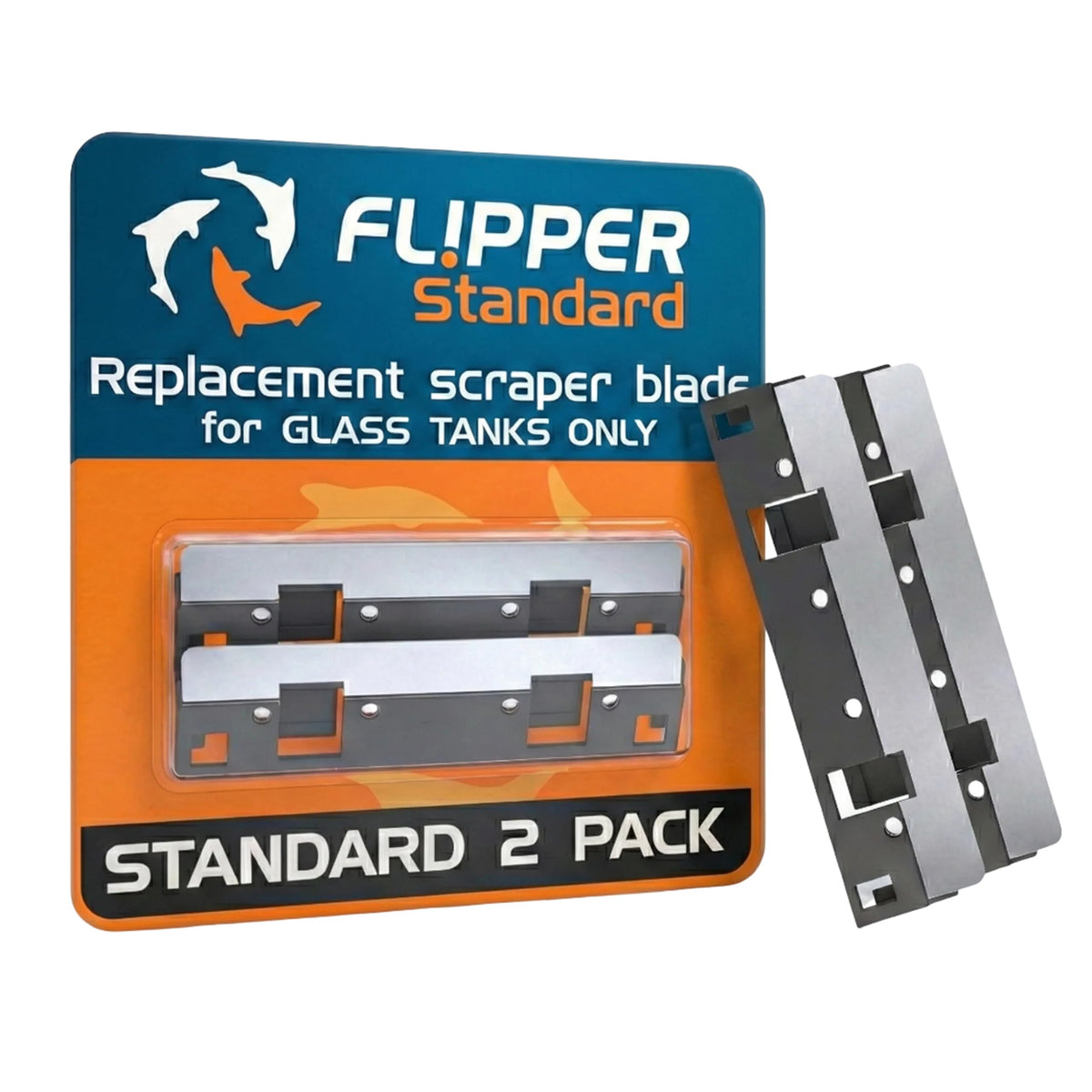 Flipper Max Aquarium Algae Remover for Fish Tank Cleaner Replacement Blades, Pack of 2 - Glass Scraper Blades for Cleaning Kits - Water Cleaning Accessory