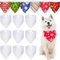 Weewooday 30 Pieces Sublimation Heat Transfer Dog Bandana Triangle Dog Scarf Polyester Pet Bandana DIY Handkerchief Bib for Dogs Puppy
