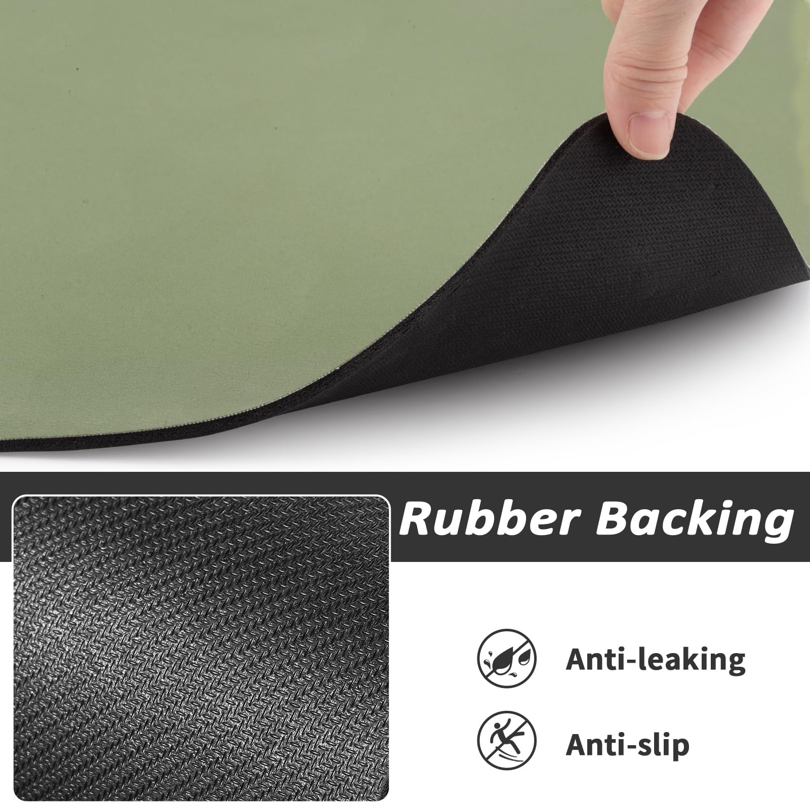 HotLive Dog Food Mat - Absorbent Cat Mat for Food and Water, No Stains Pet Feeding Bowl Mat, Easy to Clean Pet Placemats, Quick Dry Dog Water Dispenser Mat for Messy Drinkers | Green 16"x 24"