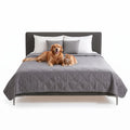 FurHaven Waterproof Blanket & Furniture Protector Cover with Non-Slip Backing, Machine Washable, Jumbo/King, Quilted Twill, Gray