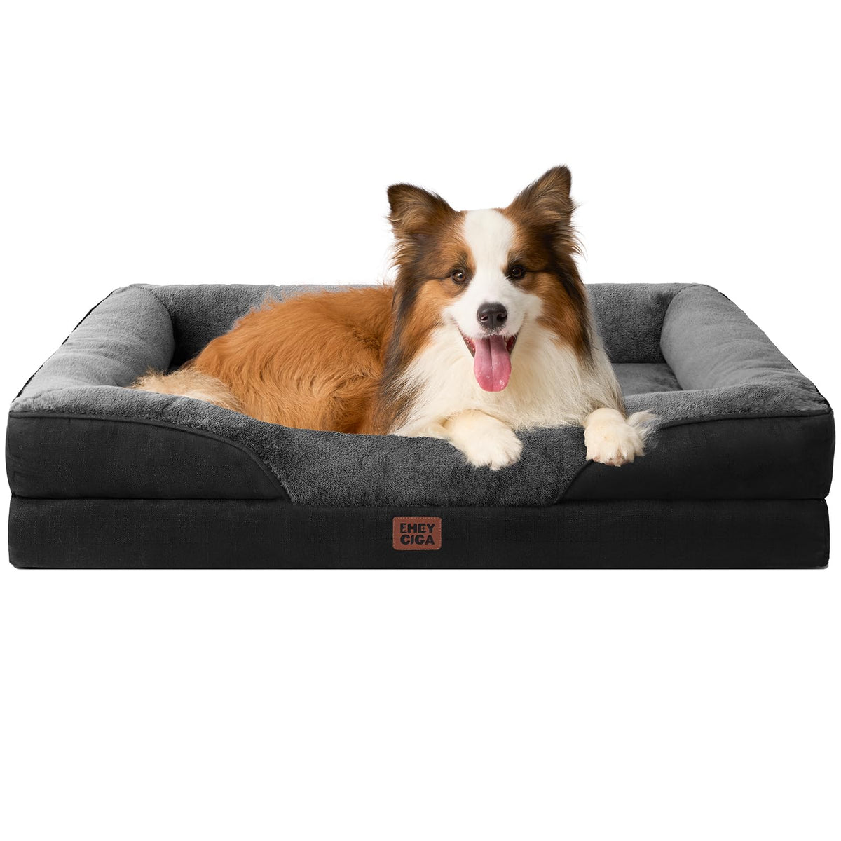 EHEYCIGA Orthopedic XL Dog Bed for Large Dog, Memory Foam Dog Couch, Beige