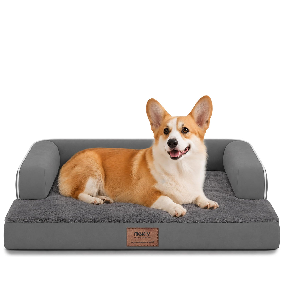 MEKIY Orthopedic Waterproof Dog Bed with Bolster for Extra Large Size Dogs