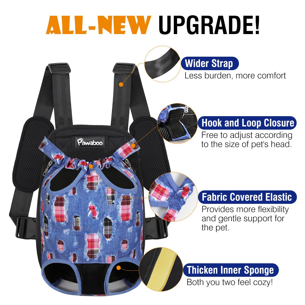 Pawaboo Pet Front Carrier Backpack for Small Medium Dogs