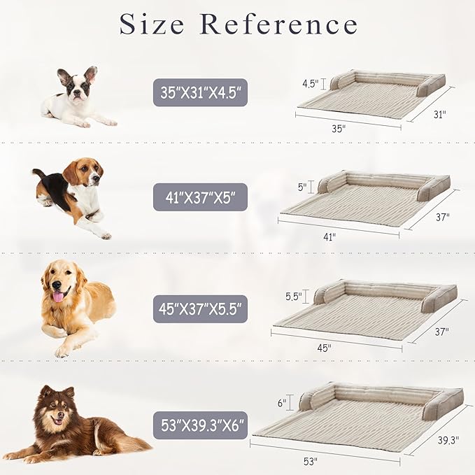 WINDRACING Luxury Dog Couch Bed, Washable Calming Dog Couch Cover, Couch Protector for Dogs, Waterproof Sofa Bed, Pet Bed Mats for Sofa, Pet Sofa Covers (Beige X-Large 45x37x5.5 inch