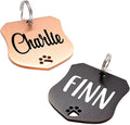 Ultra Joys Dog Tags Personalized for Pets - Hollow Paw Custom Pet ID Tag - Engraved Dog Tag for Small, Large Dogs - Large Badge in Black