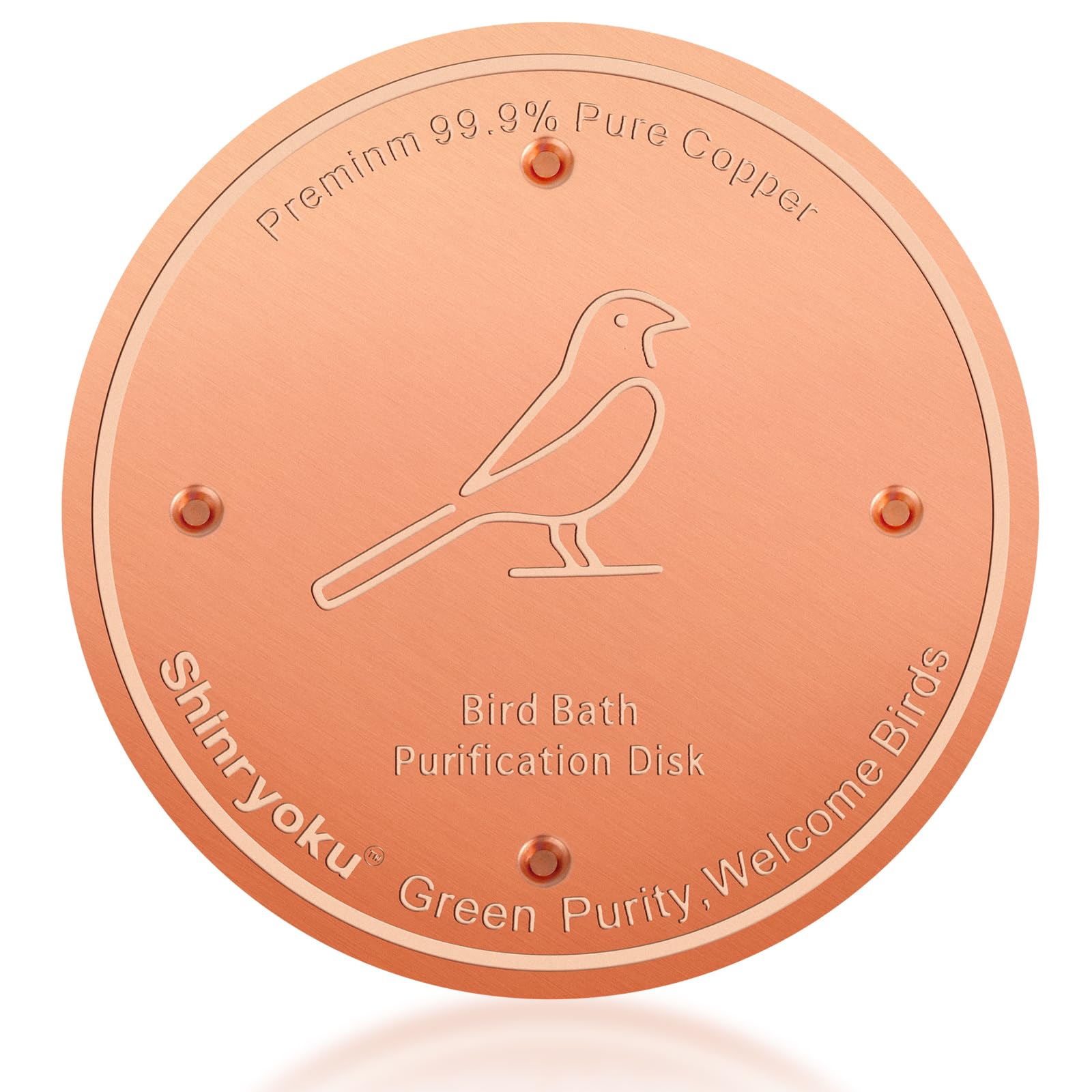 shinryoku Bird Bath Copper Disk, Premium 99.99% Pure Copper, Less Cleaning Frequency, 0.6mm Pure Copper Cleaning Disk, Bird Bath Accessories, Physical Safe Water Purify Outdoor Bird Bowls