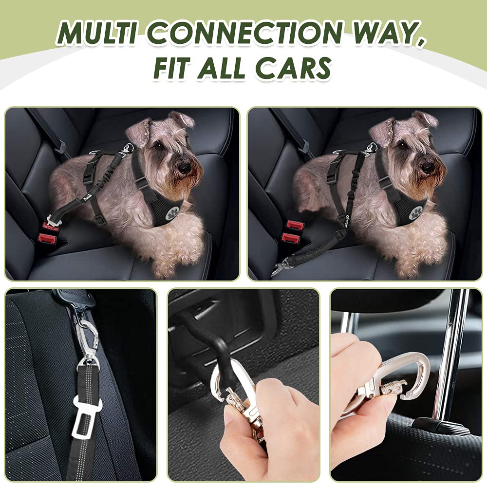 SlowTon Dog Seat Belt Harness for Car, Dog Car Harness & Seatbelt, B M