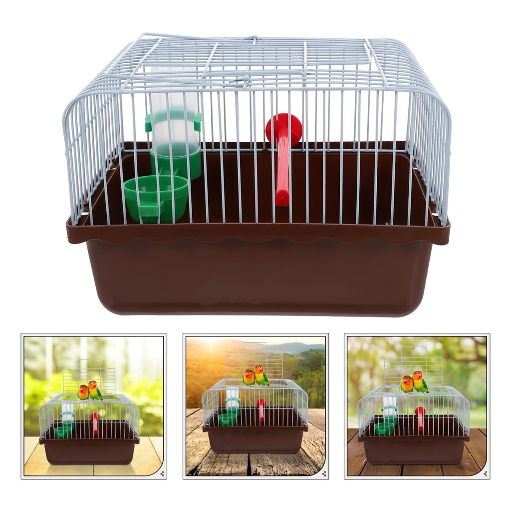Toddmomy Portable Bird Cage Bird Carrier Travel Cage with Perch Food Box and Water Dispenser Spacious Small for Parakeet Finch Canary 9.29 X 6.57 X 6.29 in