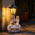 ZYLiWoo Outside Dog Statue with Solar Lantern, Garden Welcome Sign Dog Solar Figurines Light, Patio Outdoor Decoration, Balcony Lawn Decor, Unique Birthday House Warming Gift for Women, Mom, Grandma