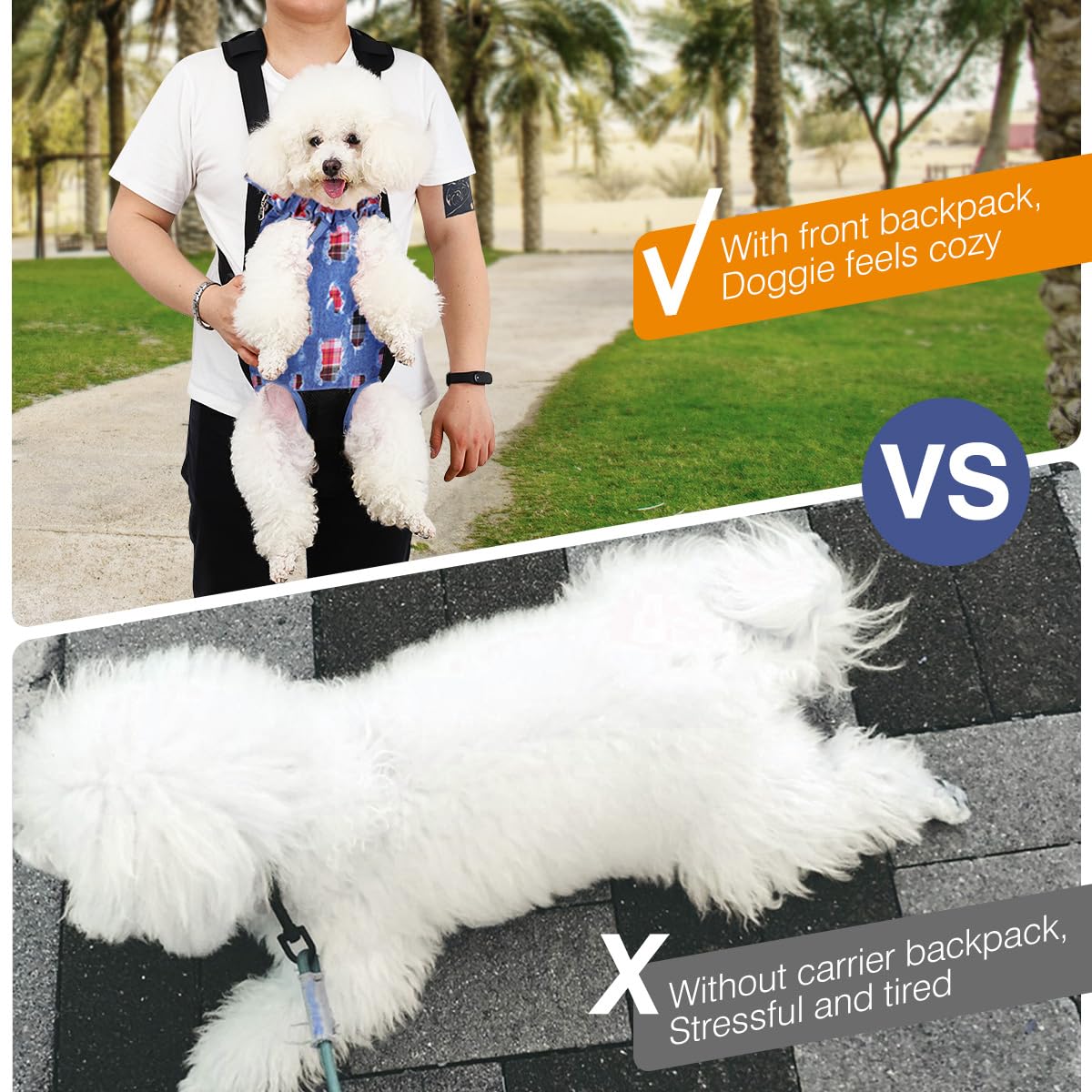 Pawaboo Pet Front Carrier Backpack for Small Medium Dogs