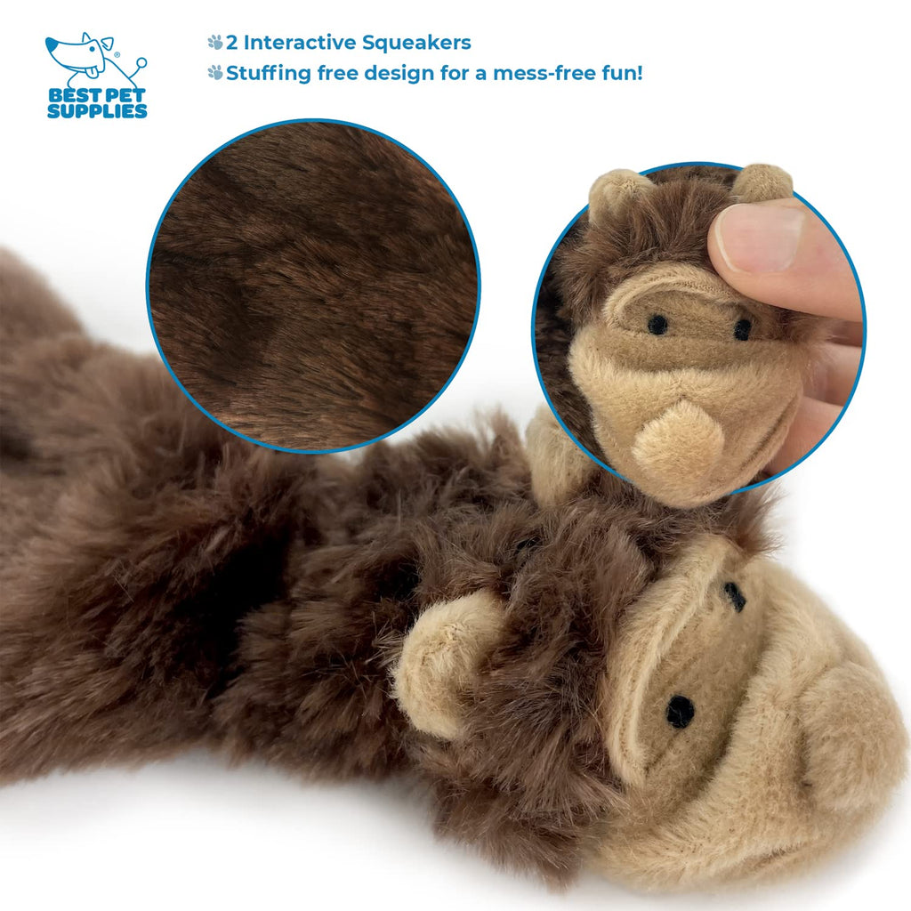 Best Pet Supplies Squeaky Dog Toys with Soft Durable Fabric for Small, Medium and Large Pets Interactive Toy for Indoor Play, Supports Active Biting and Play - Monkey, Small